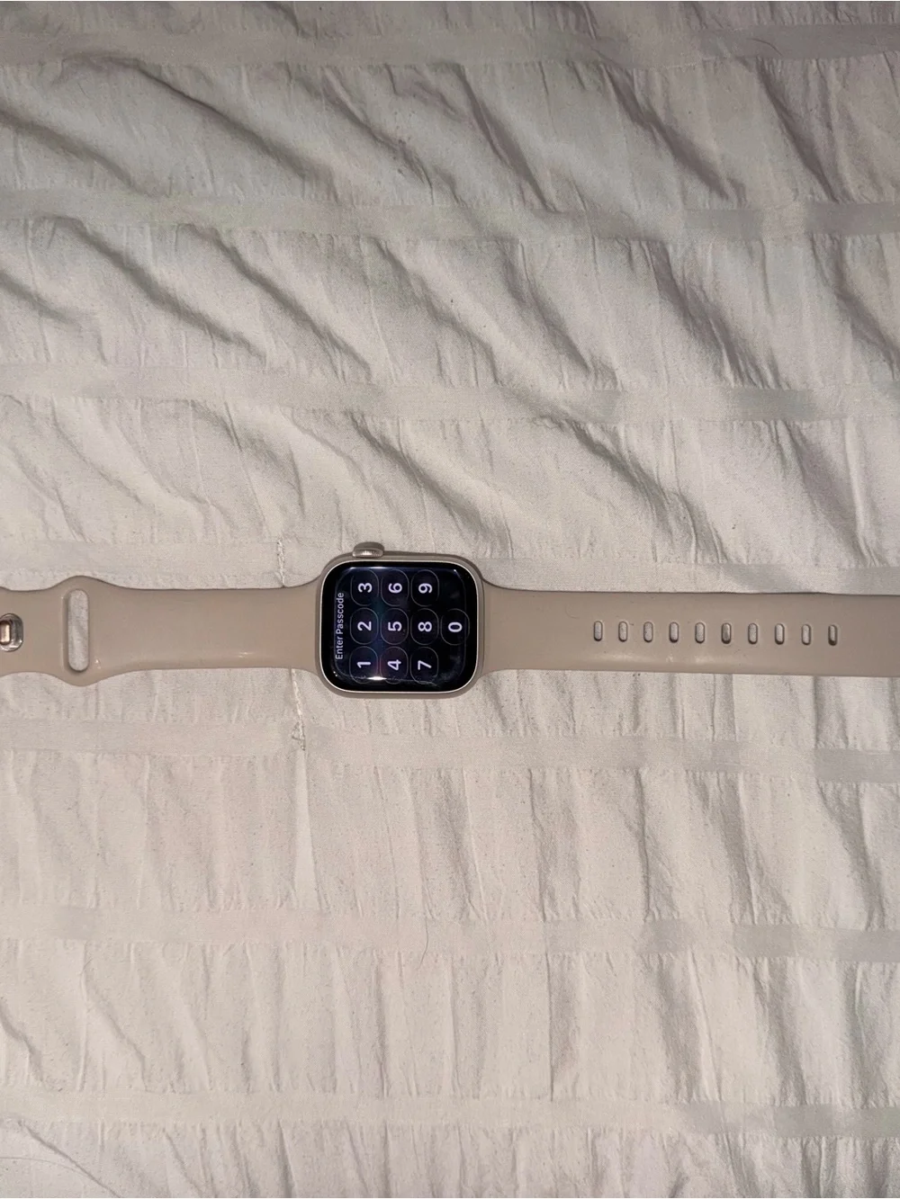 Apple Watch Gold Case with Beige Sport Band